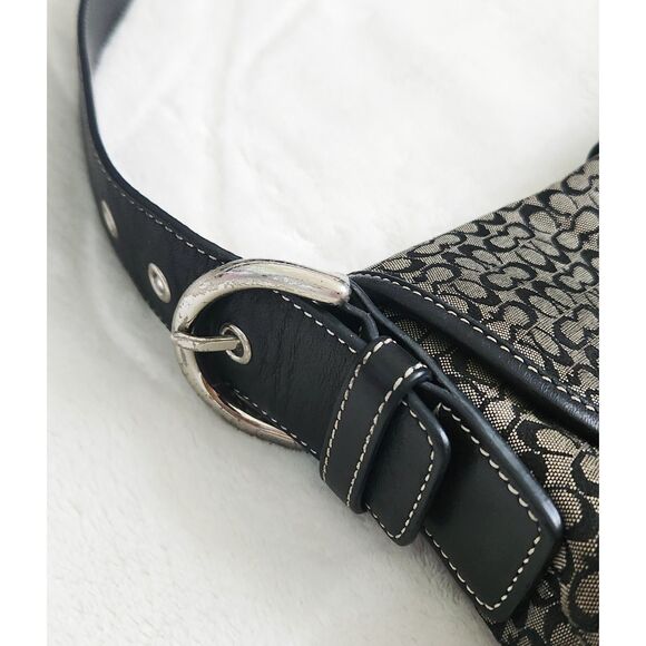Coach 6808 Y2K Soho shoulder bag w/ sig. C canvas,black leather,silver hardware - Picture 4 of 8